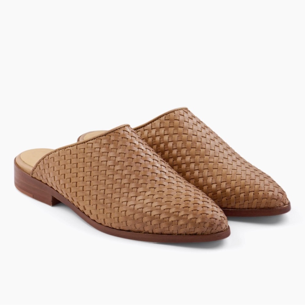 Nisolo Ama Woven Mule in Almond, Size 9